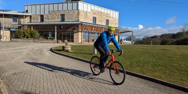 Adult on bike