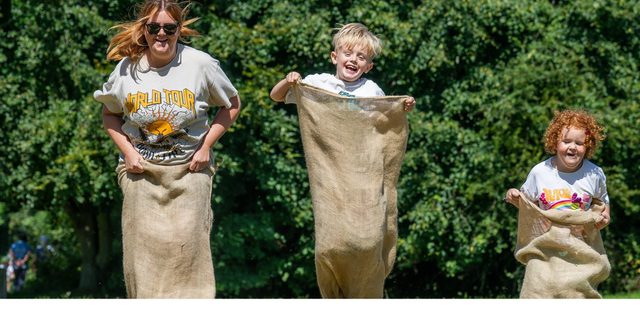 Summer of play at Ilam Park sack race jpg